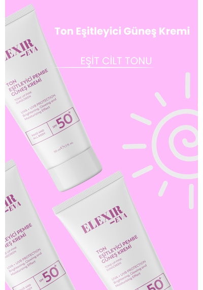 Spf 50+ Güneş Kremi Leke Karşıtı Günlük Güneş Koruyucu Uva & Uvb Koruma Desteği 50 Ml