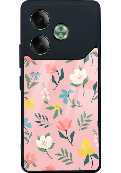 Tecno Pova 6 Pinky Flowers Tasarımlı Glossy Telefon Kılıfı Çok Renkli