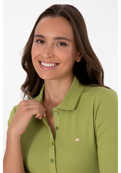 U.S. Polo Assn. Kadın Fıstık Basic Polo Yaka Sweatshırt 50313593-VR087
