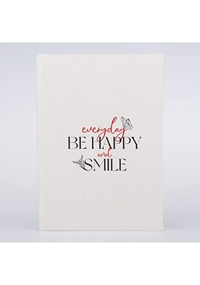 Happy And Smile Tasarımlı Kanvas Defter Genel