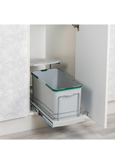 Starax Raylı Plastik Gövde Çöp Kovası 16 Lt. S-2573-G. Gri