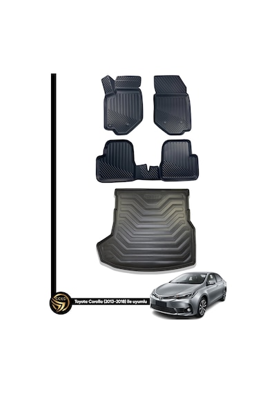 Toyota Corolla Uyumlu 2013-2018 Havuzlu 3d Paspas+bagaj Havuzu İkili Set