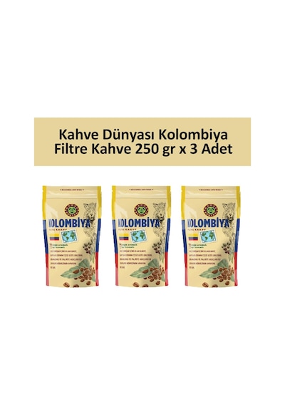 Kahve Dünyası Kolombiya Filtre Kahve 3 x 250 G