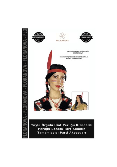 Tüylü Örgülü Hint Peruğu Kızılderili Peruğu Bohem Tarz Kombin Tamamlayıcı Parti Aksesuarı Diğer