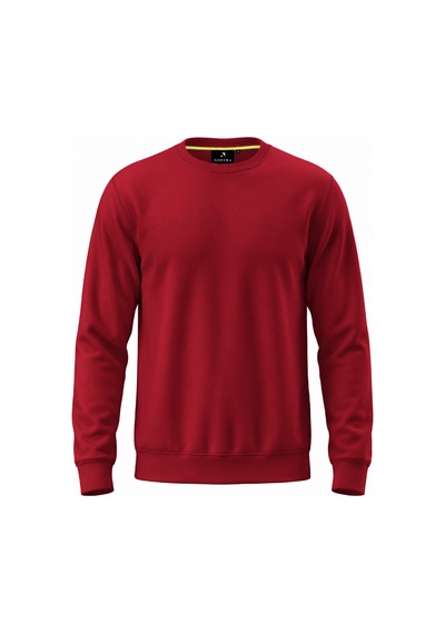 Goffra Erkek Focus Esnek Kumaş Yumuşak Dokulu Günlük Sweatshirt Kırmızı