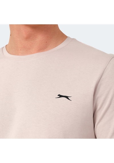 Slazenger VEDA Erkek Baskılı Taş Gri Tişört