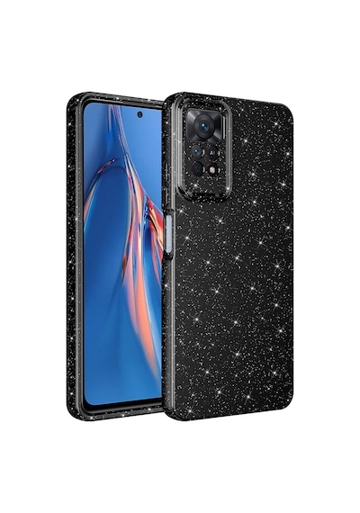 Xiaomi Redmi Note 12 Pro 4g Kılıf Kamera Korumalı Simli Silikon Üstün Koruma Pazarplus Siyah