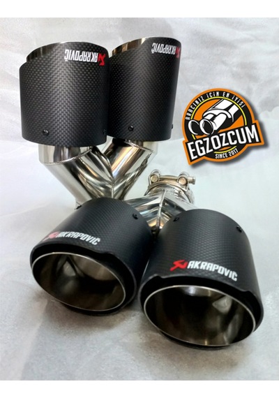 90 Mm. Akrapoviç Egsoz Eksoz Ucu İçi Krom Dual Çiftli Mat Karbon Sağ/sol Takım Uyumlu