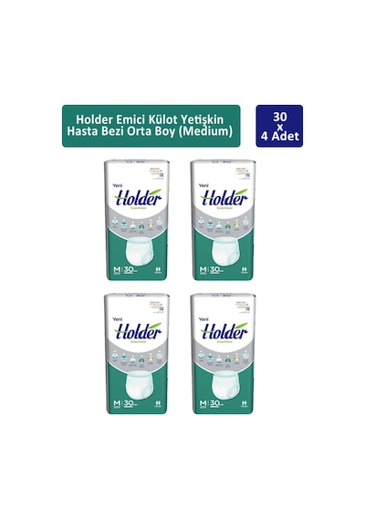 Holder Emici Külot Yetişkin Hasta Bezi Orta Boy M 4 x 30'lu