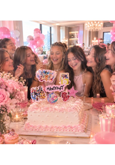 Schulzz Party Lüks Manifest Temalı Doğum Günü Parti Pasta Süsü 8 Parça 10+
