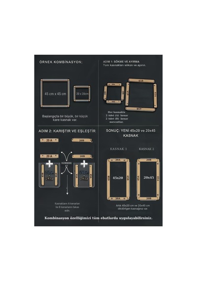 Mavi Çiçekli 60x60 Cm Kombinasyon Özellikli Punch Ve Tüm Nakışlara Uygun İğneli/telli Ahşap Kasnak Kılıf Hediye