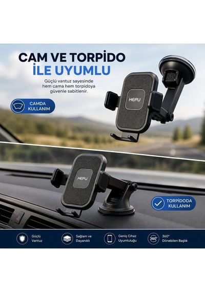 Hp-a01 Araç Içi Uzayan Ayarlanabilir Telefon Tutucu Cam Ve Torpido Için Diğer