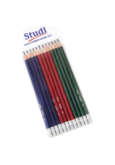 Studi Silgili Kurşun Kalem 12'li