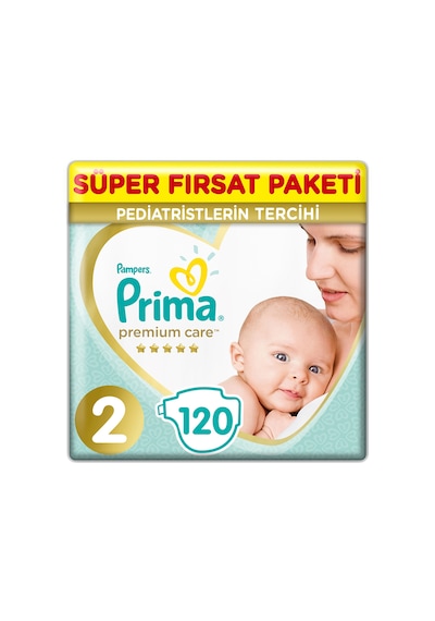Prima Bebek Bezi Premium Care 2 Beden 2 x 60 Jumbo Paket 120 Adet 2'li
