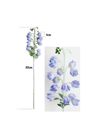Yapay Çiçek Çan Çiçeği Mavi 85cm Tek Dal Kumaş Çiçek Uzun Dal Mavi