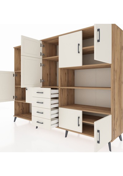 Hyperion Dolap 9 Raflı 4 Çekmeceli 8 Kapaklı 220x44x163 Çam-aytaş Çam-aytaşı Hyperion Dolap 9 Raflı 4 Çekmeceli 8 Kapaklı 220x44x163 Çam-aytaş Çam-aytaşı