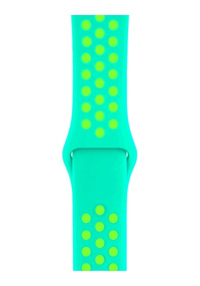 Apple Uyumlu Watch 38-40mm Silikon Kayış - Su Yeşili / Sarı
