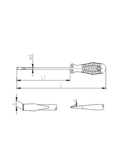 İzeltaş Kraft Seri Düz Uçlu Tornavida 8x175 MM