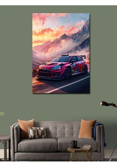 Kanvas Tablo Kırmızı Yarış Arabası 70cmx100cm