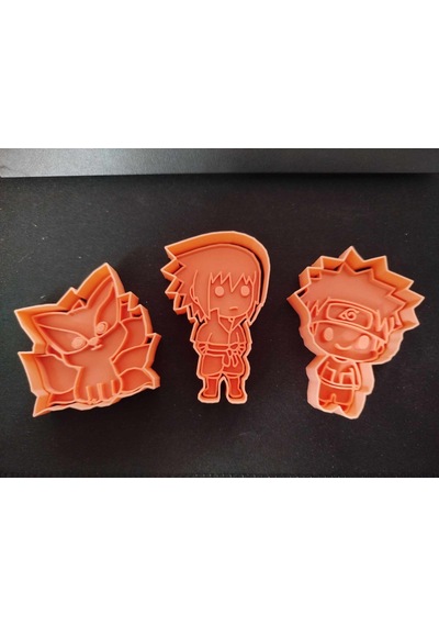 Naruto Sasuke Kurama Tilki Karakterli Anime Kurabiye Kalıbı Seti Pasta Çok Renkli
