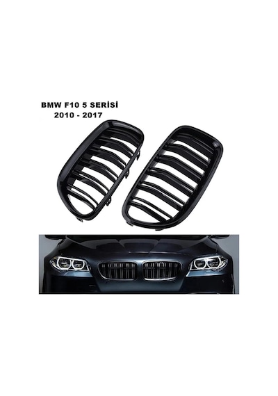 Bmw F10 Çift Çizgi Ön Panjur Izgara 2009-2016 Arası Parlak Siyah