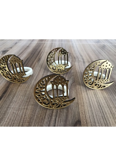 Ramazan Özel Peçete Halkası Model-2 6 Adet Çok Renkli