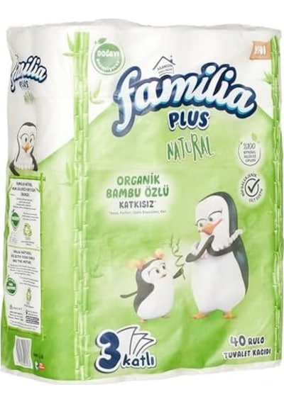 Familia Plus Natural 40'lı Paket Tuvalet Kağıdı 3 Paketi