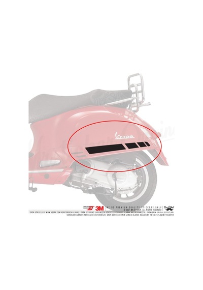 Bay Etiket Sts8 Mat Siyah Vespa Gts250/300 Yan Cita Sticker Set
