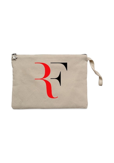 Roger Federer Colored Logo Krem Clutch Cüzdan / El Çantası Krem