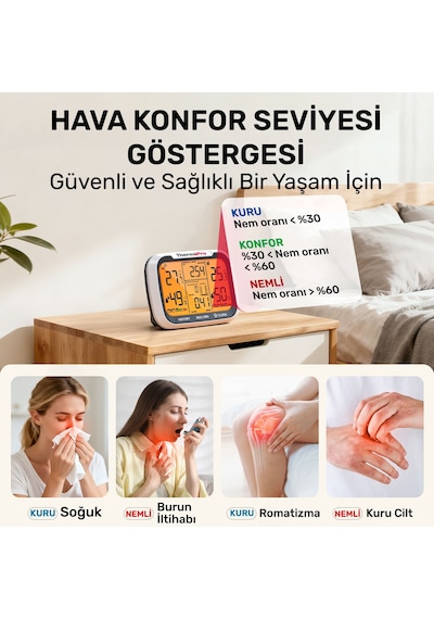 Thermopro Tp270 Termometre İç/dış Mekan Profesyonel Dijital Sıcaklık Ve Nem Ölçer