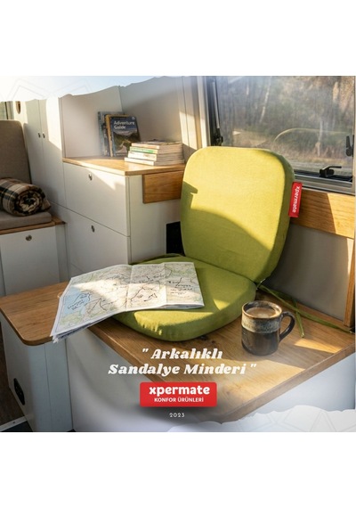 Arkalıklı Sandalye Minderi Oval Bağcıklı Mutfak Bahçe Balkon Minderi Yeşil