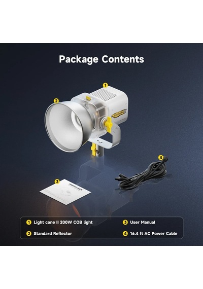 Photoolex Lıght Cone Iı 200w Cob App Kontrollü Profesyonel Stüdyo Video Işığı - Ls-196-03