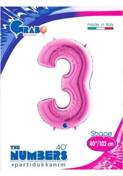 5 Rakam Folyo Balon Pembe 40ınc 100cm Çok Renkli
