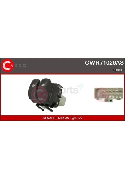 Cam Açma Düğmesi Clio 3 Ön Sol Beyaz Çiftli
