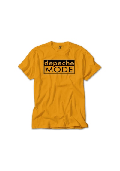 Depeche Mode Text Sarı Tişört