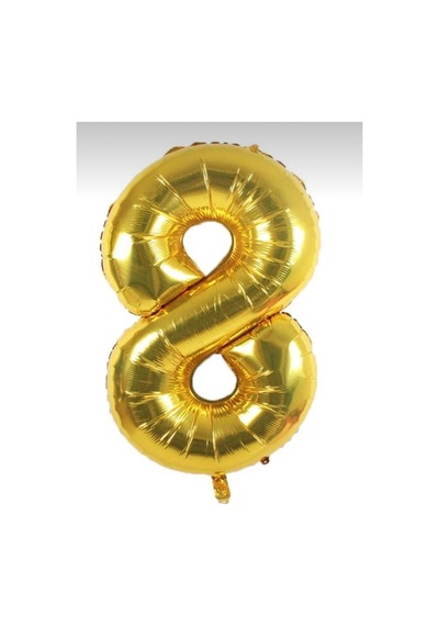 8 Rakam Balon Helyum Uyumlu 34 Inch 76 Cm Normal Şişim Veya Uçan Gold Gold