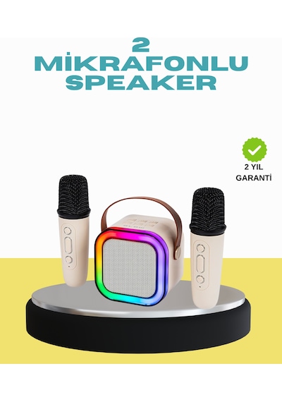 Led - 871 - Işıklı Tnabilir Karaoke Hoparlör Usb & - Flzdgnkr - Aux Girişli