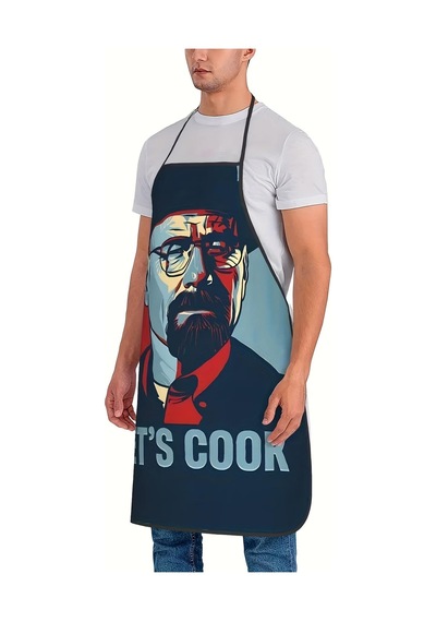Valkyrie Let S Cook Baskılı Komik Mutfak Önlüğü Unisex Ayarlanabilir Askılı Walter White Çok Renkli