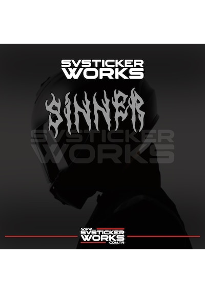 Sinner Kask Sticker Tüm Kasklar Uyumlu Tek Yön 1 Adet Gri
