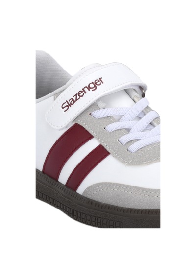 Slazenger Dolphın I Unisex Çocuk Cırt Cırtlı Beyaz / Bordo Günlük Spor Ayakkabısı