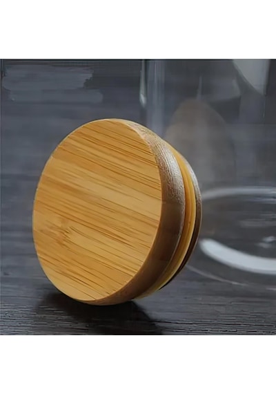 Evikonu Bambu Kapaklı Borosilikat Cam 1000ml Yağdanlık