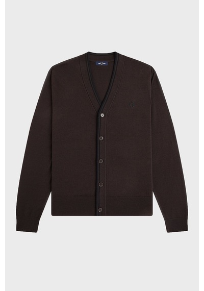 Fred Perry Yün Ve Pamuklu Regular Fit Düğmeli Hırka Erkek Hırka K3300 33c Kahve