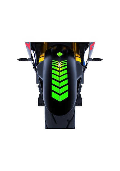 Moto Rider 4'lü Sticker Seti Floresan Yeşil İç Dış Jant Şeridi Kask Ve Çamurluk Çınar Extreme