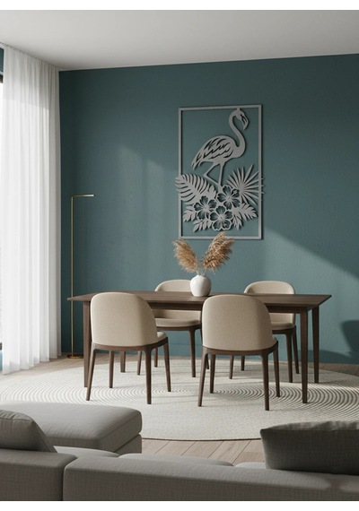 Flamingo Kuş Figürlü Metal Duvar Tablosu