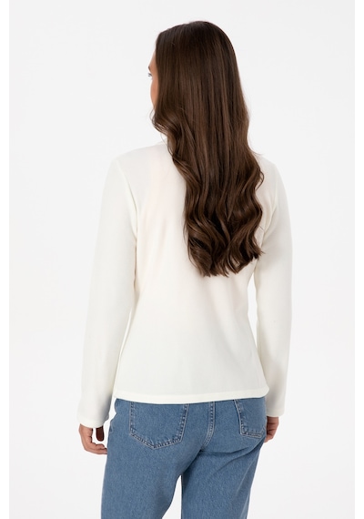 U.S. Polo Assn. Kadın Krem Fermuarlı Dik Yaka Polar Sweatshirt 50316729-VR256