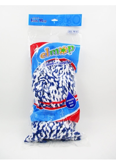 Elmop Pm04 Takozlu Vidalı Mop Paspas Püskül Ucu Pamuklu Mikrofiber İpli Mop Yedeği Başlığı 5'li