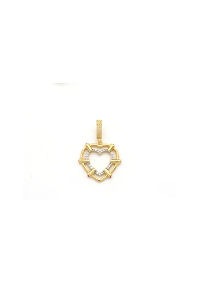 Ajda Charm Çelik Altın Kaplama Kadın Taşlı Kalp Model-chr-126 Gold