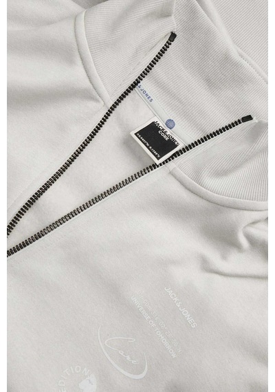 Jack & Jones Erkek Jcoreflect Dik Yaka Regular Fit Sweatshirt 12242262 Gri