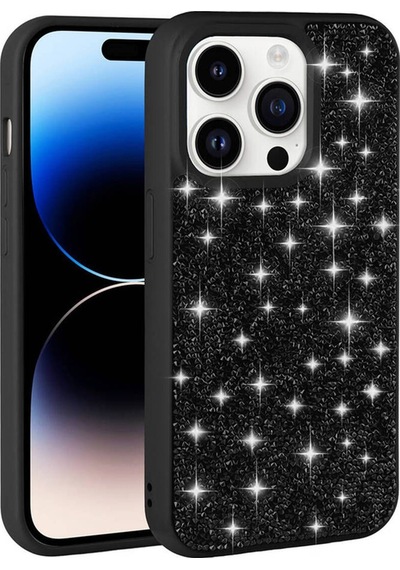 Apple iPhone Uyumlu 14 Pro Max Parlak Taşlı Tasarım Pırlanta Csk Zore Kılıf gri
