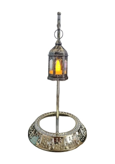 Dodomar 28 Cm Ramazan Dekoratif Masa Üstü Led Lamba Seti - Gümüş Hilal - Kancalı Diğer